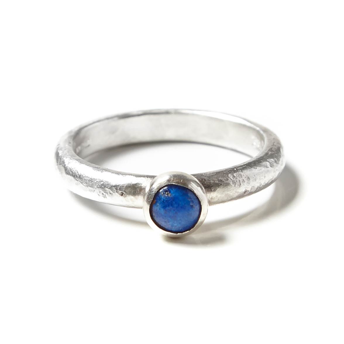 home rings sterling silver pollished d wire ring with 5mm lapis lazuli ...